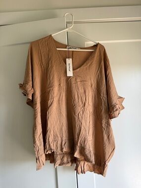 Three Bird Nest Womens Taupe  Top Tunic extra Large